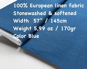 Softened European Linen Fabric: Stonewashed, Oeko-Tex Certified
