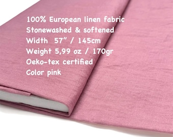 Softened European Linen Fabric: Stone Washed, Oeko-Tex Certified