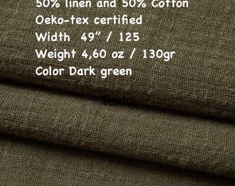 OEKO-TEX Linen Cotton Fabric , Lightweight and Breathable ,Eco-Friendly Material for Clothing and Home Decor