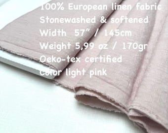Softened European Linen Fabric: Stone Washed, Oeko-Tex Certified