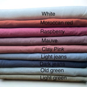 Soft Organic Muslin Fabric , Double Gauze Cotton by the Yard/Meter for Baby, Quilting, Crafts