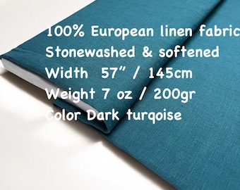 Softened European Linen Fabric: Stonewashed Flax, Garment Sewing - By The Meter