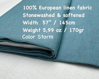 Softened Washed Linen Fabric ,100% European Flax ,Natural Linen Material by the Meter/Yard
