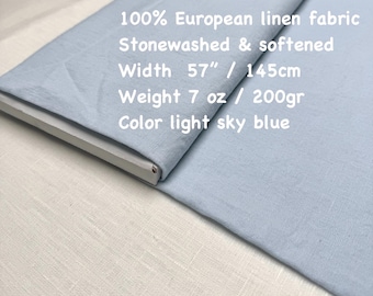 Softened European Linen Fabric: Stone Washed, Oeko-Tex Certified