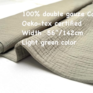Organic Cotton Double Gauze Fabric: Soft Muslin for Baby Clothes, Sewing - Eco-Friendly