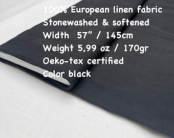 Softened European Linen Fabric: Stone Washed, Oeko-Tex Certified