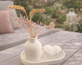 Decorative tray vase heart made of Raysin – set or individually – modern minimalist living room – housewarming gift idea, wedding, handmade
