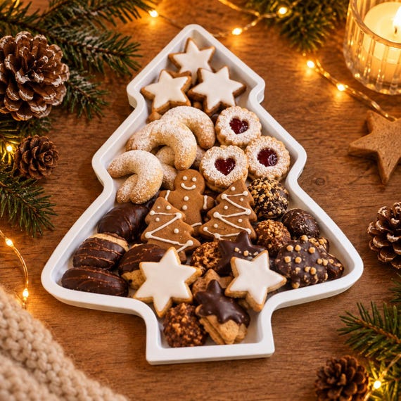 Large Christmas tree bowl made of Raysin – 27.4 × 20.5 cm – handmade Christmas decoration & decorative tray