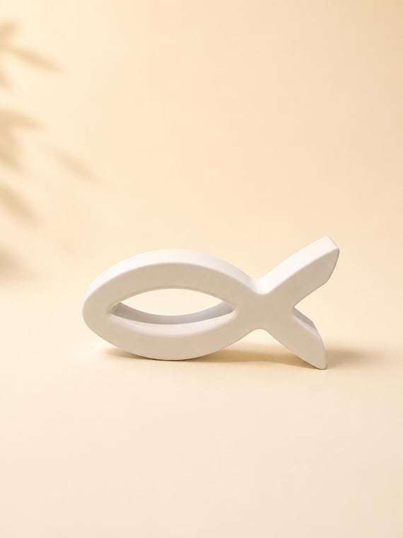 Ichthys fish from Raysin – hand-cast decoration for First Communion and Confirmation, 9.5 cm