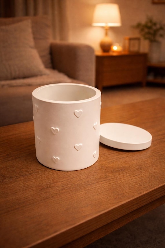 White storage box with lid | Jewelry box & bathroom storage | Minimalist decor | Scandinavian home accessory | Gift idea for home