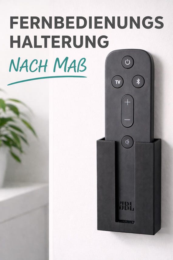Custom-made remote control holder made of PLA – 3D-printed wall mount made to your specifications