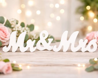 Mr & Mrs lettering wedding table decoration personalized wedding decoration registry office decoration bridal table decoration Mr and Mrs sign wedding sign