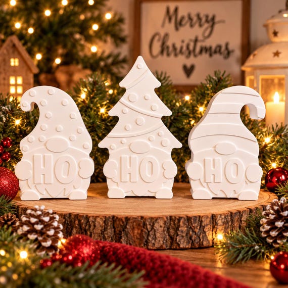 Set of 3 Christmas gnomes from Raysin – HO HO HO Christmas decorations – handmade gnome decorations for Advent & Christmas