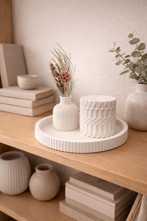Raysin Decorative Set Tray Vase Jewelry Box – Modern Scandinavian Living Room Decor – Jewelry Organizer – Handmade