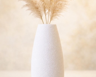 Textured Vase 18 cm - Modern Minimalist Scandinavian Decor for Pampas Grass - Living Room Design Vase - Housewarming Gift Idea - Wedding Gift - 3D Print