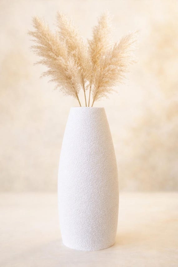 3D printed vase Sandor made of PLA – textured dried flower vase, 18.5 cm, 15 colors