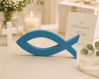 Christian Fish Ichthys 3D Print | Communion Decoration | Confirmation Gift | Baptism | Christian Decoration | Symbol of Faith | 8-20 cm