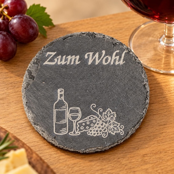 Personalized slate coasters | Wine quotes & custom text | Gift for wine lovers