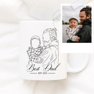 Mug en céramique personnalisé fête des pères, idée cadeau tasse à café personnalisée, cadeau de remerciement pour papa, unique