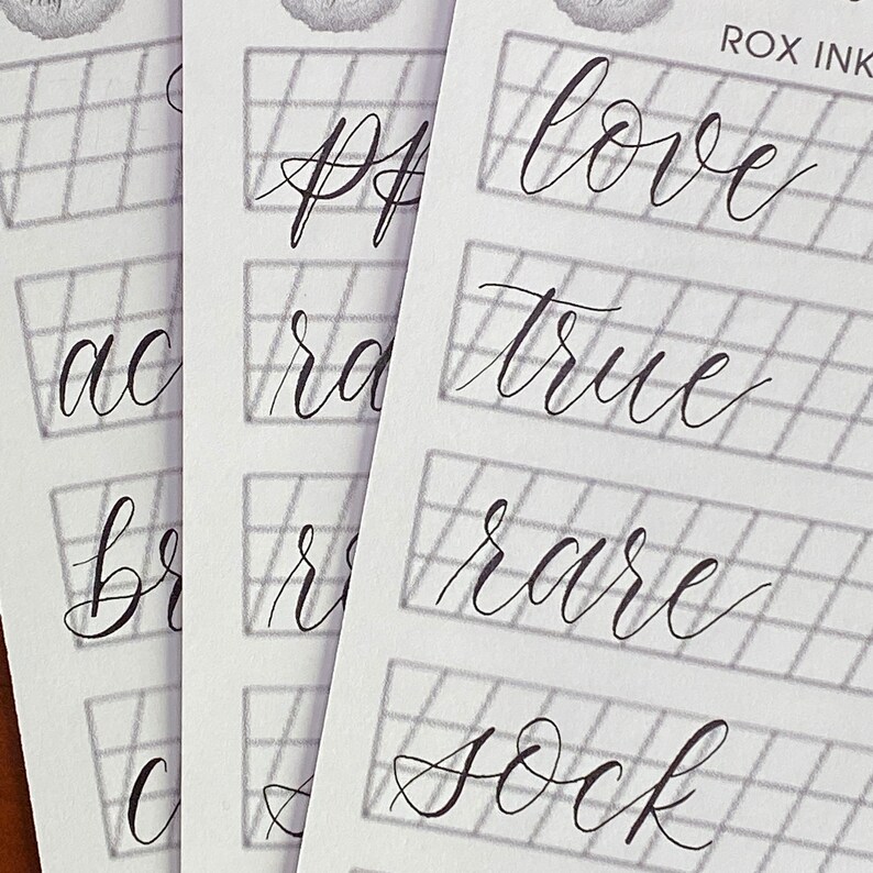 Modern Calligraphy Font Practice Sheet Full Pack Downloadable