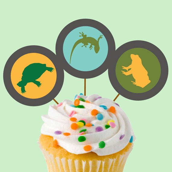 reptile cupcake toppers