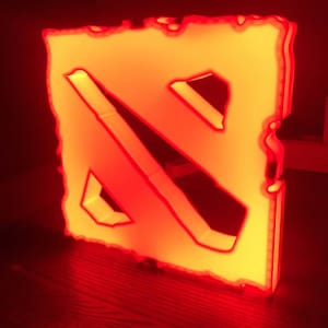 Dota 2 Lamp , Dota 2 LED Wall Light – Gamer Room Decor, RGB Backlit Night Lamp, Esports Gift, Dota Logo Sign for Gaming Setup & Streamers