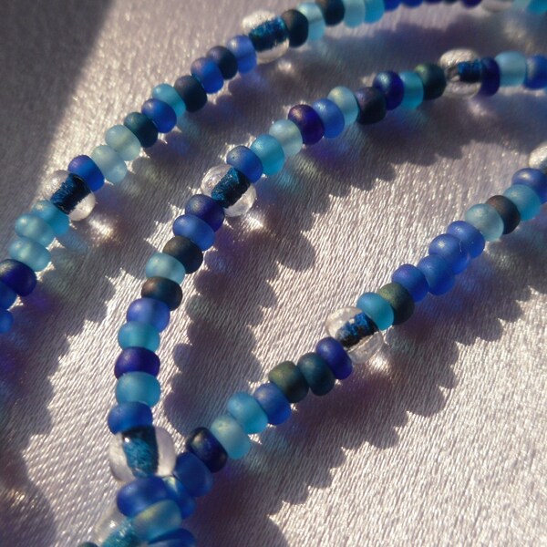 Three Tier True Blue Beaded Necklace