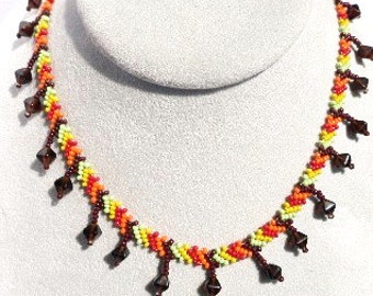 Fall Inspired Woven Beaded Choker