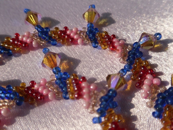 beaded choker in sparkly pink or blue beaded fabric new beaded choker in sparkly pink or blue beaded fabric new
