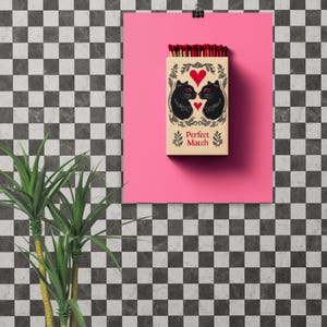 Perfect Match - Traditional Tattoo Flash Matchbox Black Cats