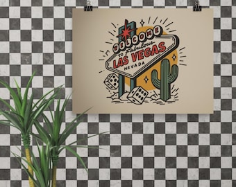 Welcome to Las Vegas - Traditional Tattoo Inspired Wall Art Poster -
