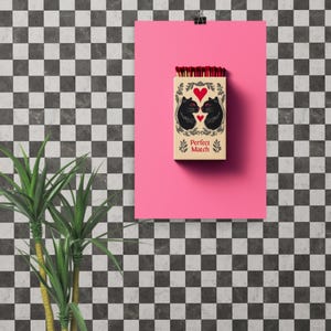 Perfect Match - Traditional Tattoo Flash Matchbox Black Cats