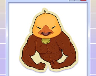 FFXIV Fat Chocobo/Chick Head Body Builder Sticker