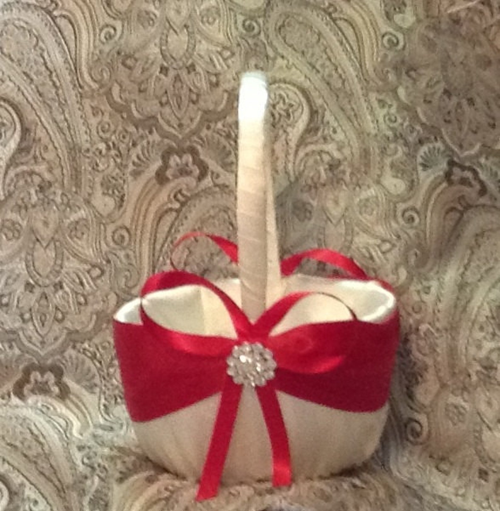 Flower Girl Basket Wedding Any Color or Listed Red and White Etsy