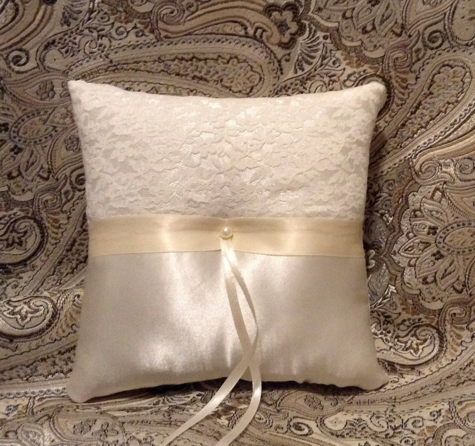Ring Bearer Pillow Custom Made White or Ivory Satin Etsy