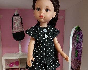 Wednesday Addams Doll Dress: Gothic Outfit for 13" Paola Reina Doll