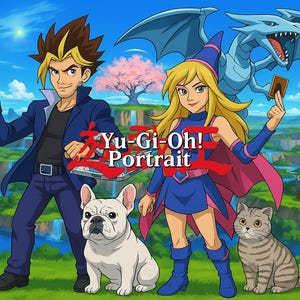 Custom Yugi Portrait | Personalized Gift, Birthday, Wedding, Anniversary, Couple, Family, Christmas, Halloween, Valentines, Mothers Day