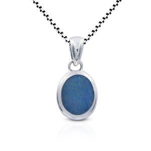 Australian Fire Doublet Opal Pendant set in 925 Sterling Silver with Double Bezel Setting