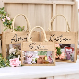 Custom Burlap gift Bag,Personalized Bridesmaid Gift Bag,Bridesmaid Gift,Bridesmaid Tote Gift Bags,Monogram Burlap Bag,Bachelorette Party