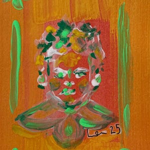 Pintura original pequeño retrato colorido