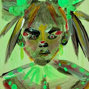 Pintura original pequeno retrato colorido