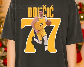 Vintage Luka Dončić Basketball Shirt Gildan Black T-Shirt Youth Shirt Sweatshirt Unisex Casual Tee