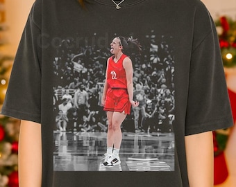 Vintage Caitlin Clark Basketball Shirt Gildan Black T-Shirt Youth Shirt Sweatshirt Unisex Casual Tee