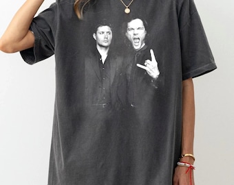 Funny Dean & Sam Winchester Shirt Vintage Graphic Supernatural Overhead Meme Tee Tee