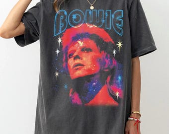 David Bowie Shirt Vintage Rock Music Graphic Tee For Fans