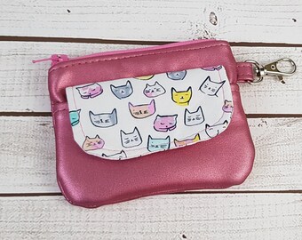 Pink Kitty Keychain Card Wallet