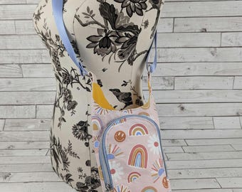 Retro Hippie Water Bottle Holder: Crossbody Walking Pouch