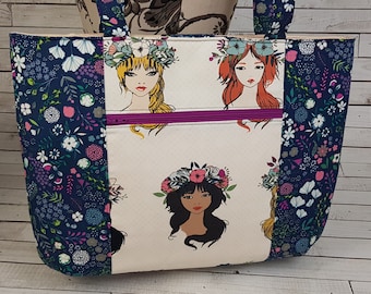 Floral Goddess Tote Bag