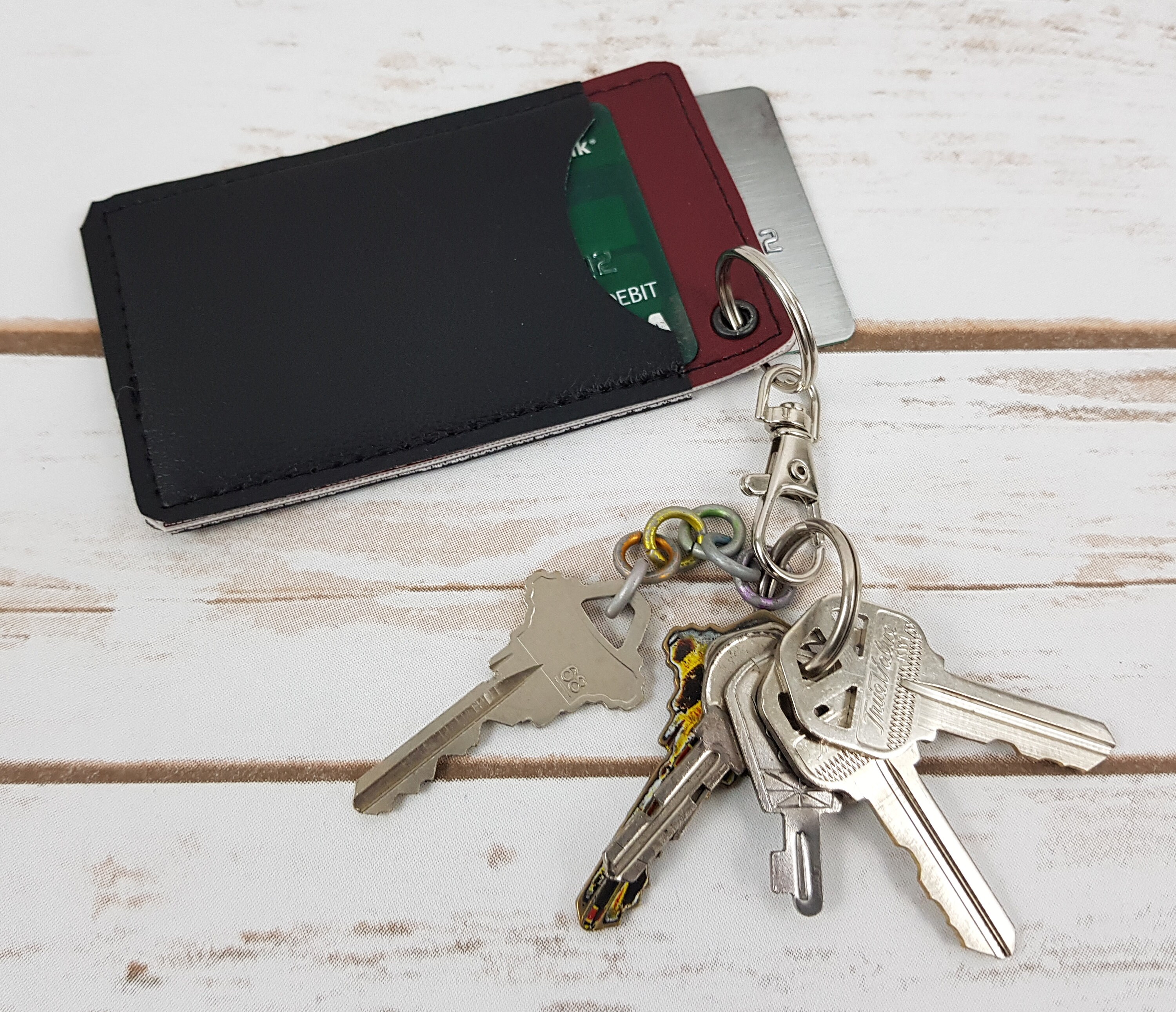 Vinyl Keychain Card Holders Multiple Fabrics Keychain Etsy