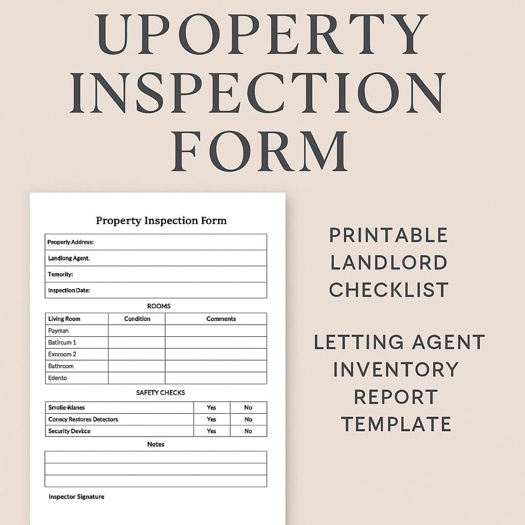 UK Property Inspection Form Word | Printable Landlord Checklist ...